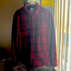 Thick snap button red flannel